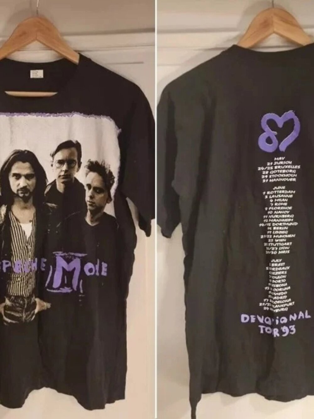 Depeche Mode Concert Tour 90's 2 Black Black Unisex Tshirt